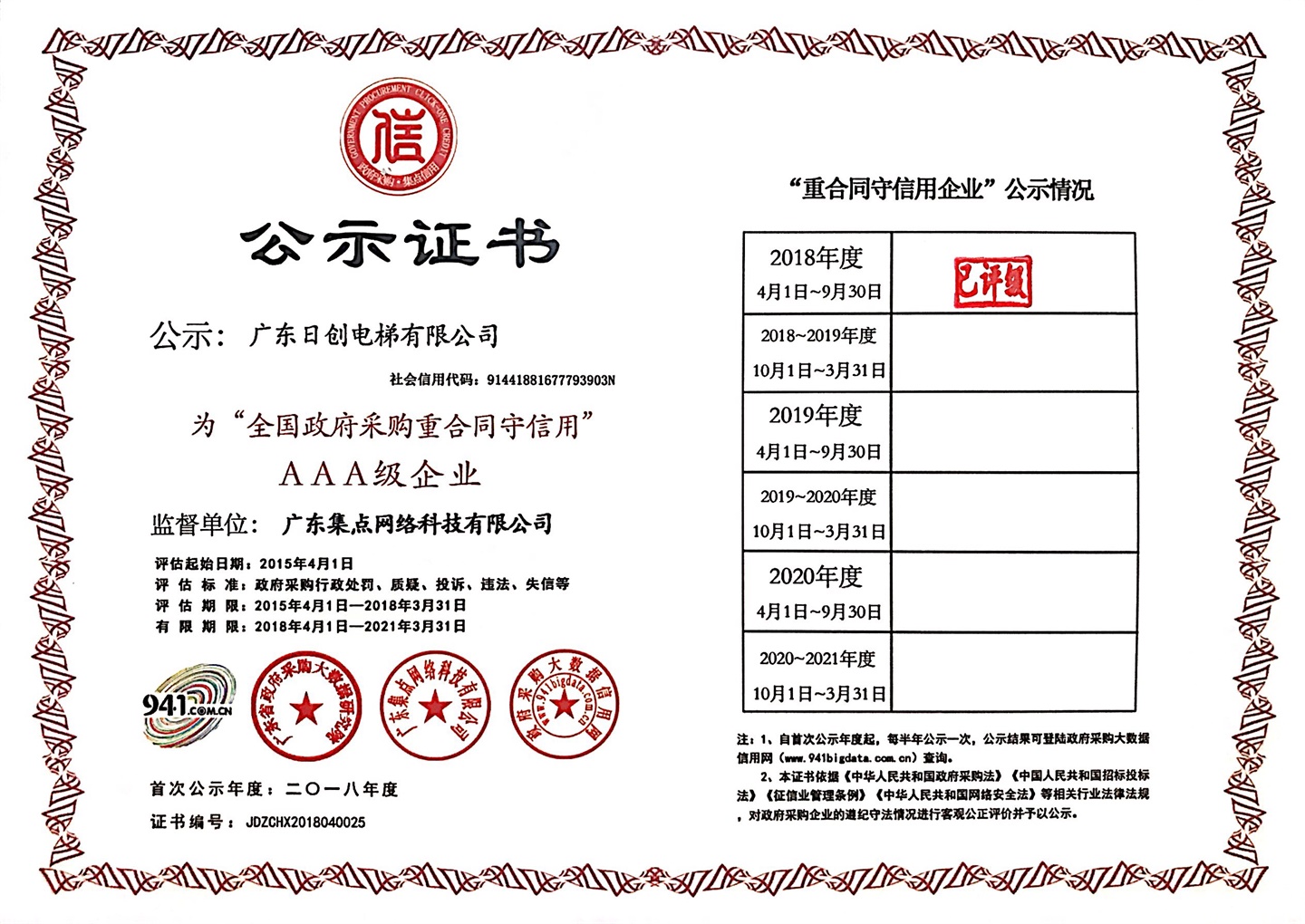 政府采購(gòu)3A證書
